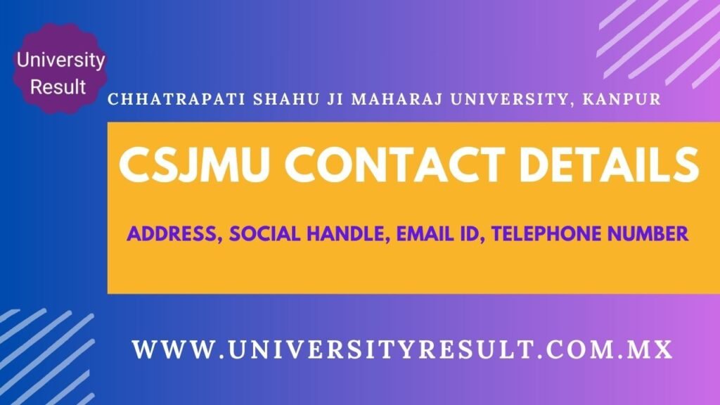 CSJMU UNIVERSITY CONTACT DETAILS